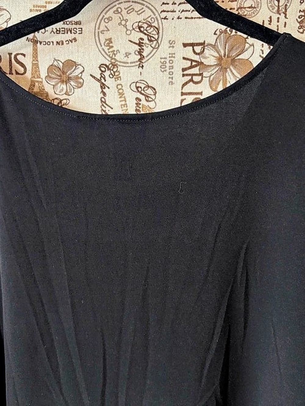 Catherines 1XWP 18/20 Petite Black Flutter Sleeve Blouse Top like new - Picture 8 of 11